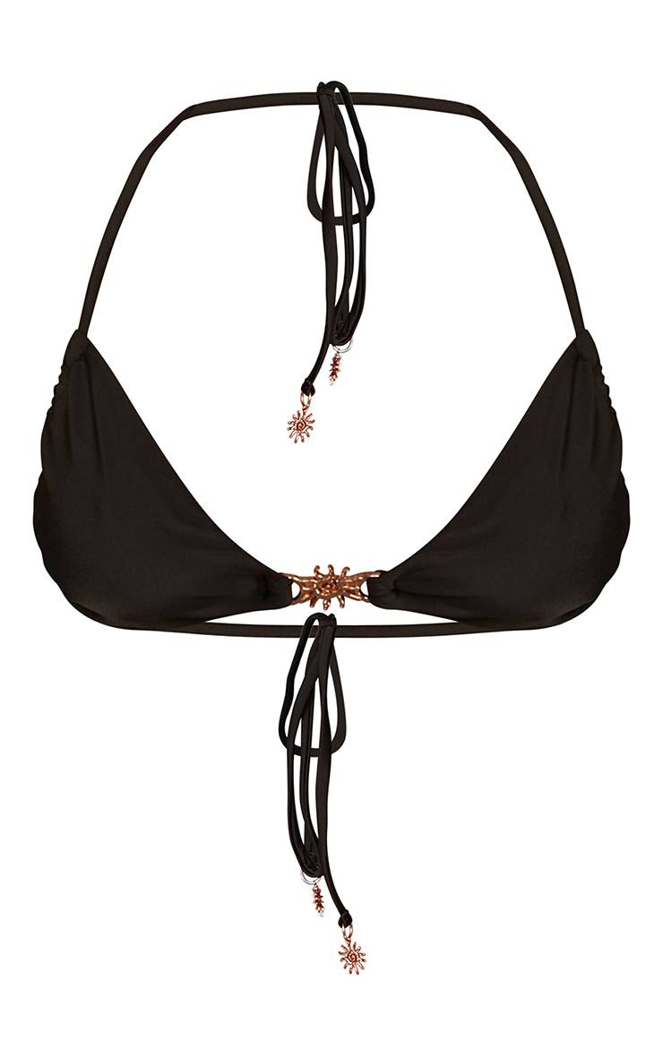 Noir Haut De Bikini Triangle À Détail Soleil