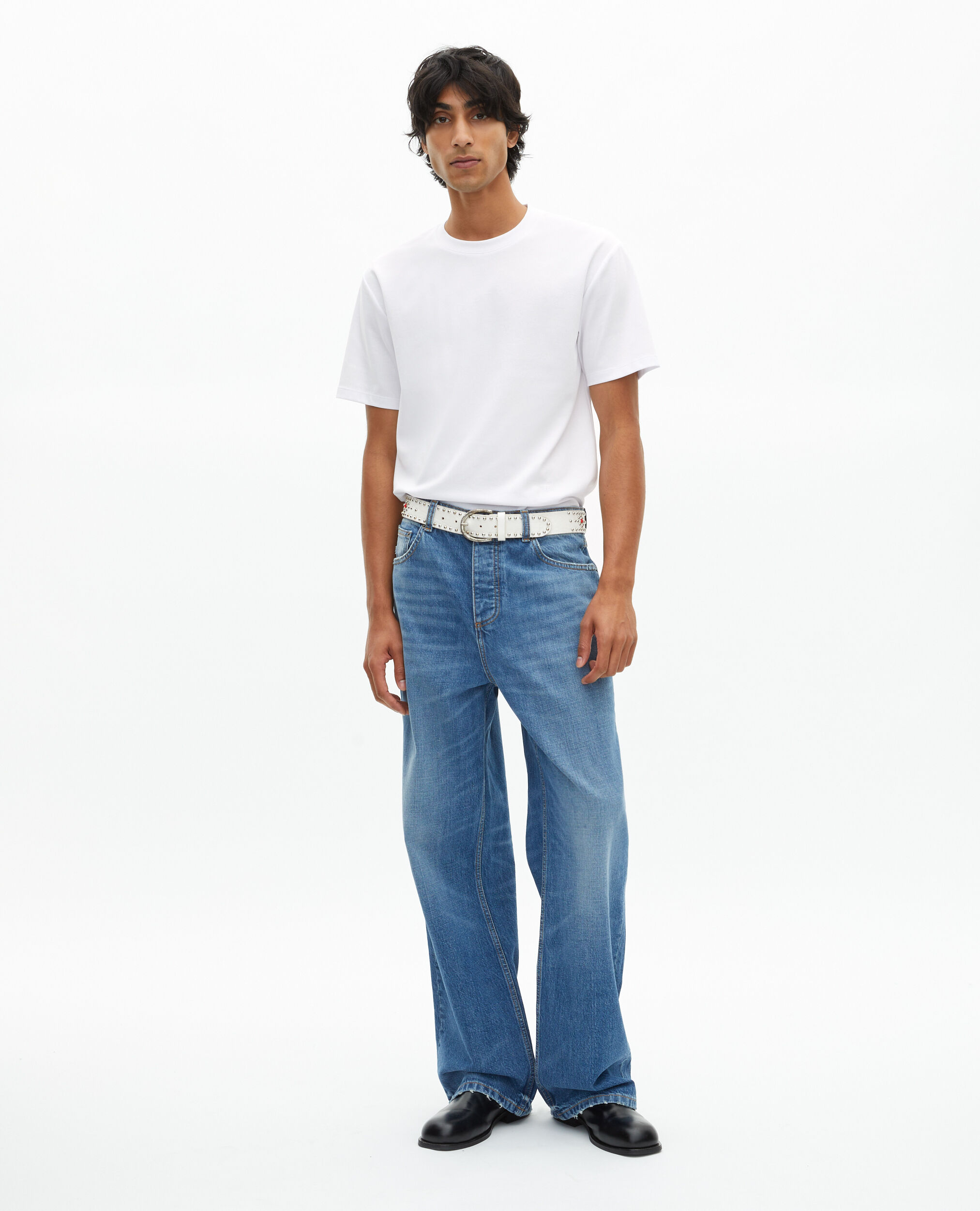T-shirt Mixte droit uni blanc