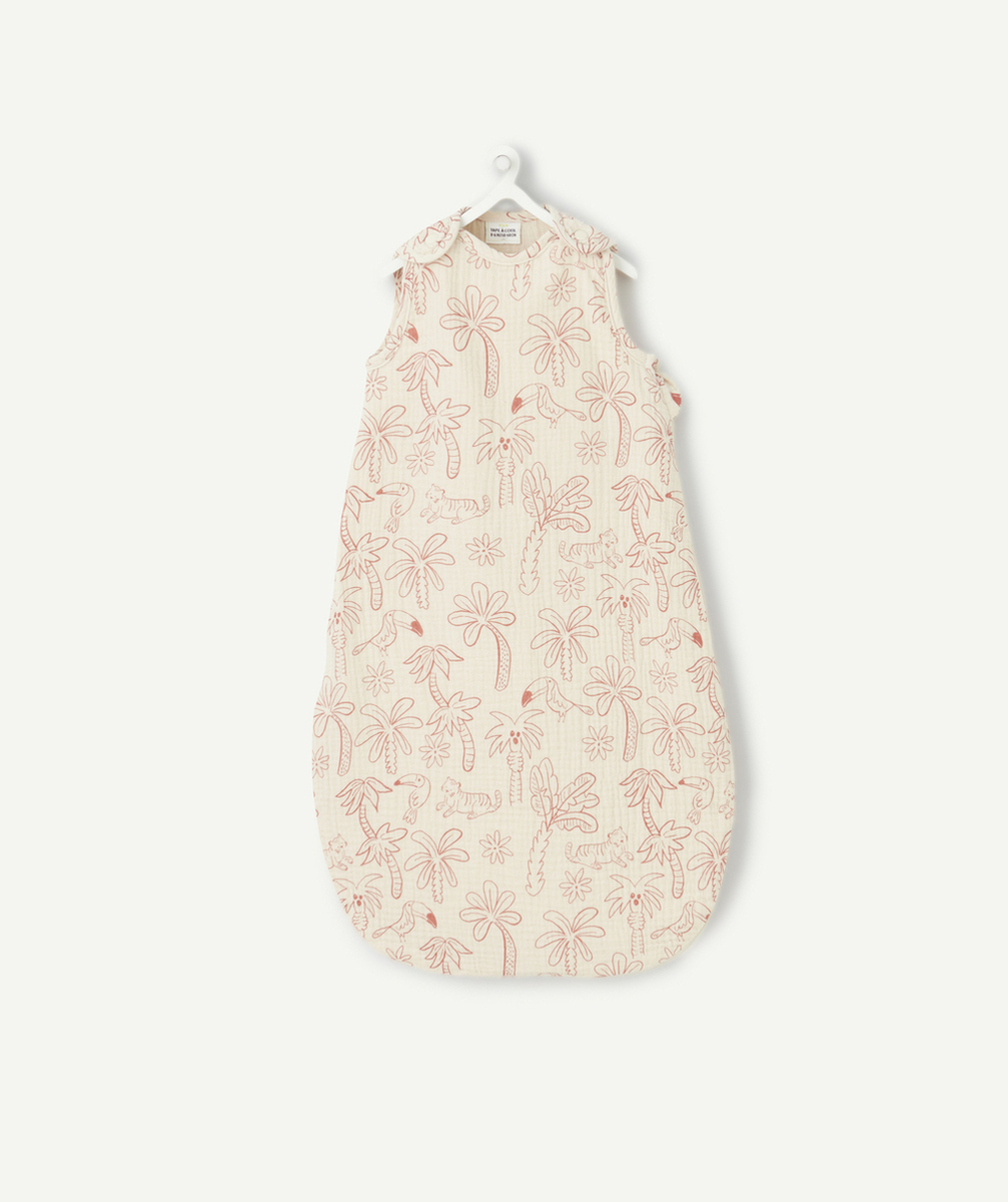 GIGOTEUSE BÉBÉ EN COTON BIO BEIGE AVEC IMPRIMÉ JUNGLE