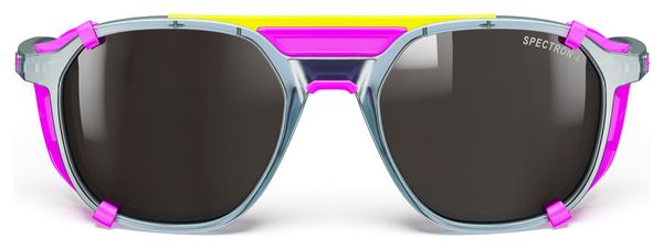 Lunettes Julbo Slack Cover - Spectron 4 - Bleu Translucide Brillant/Rose