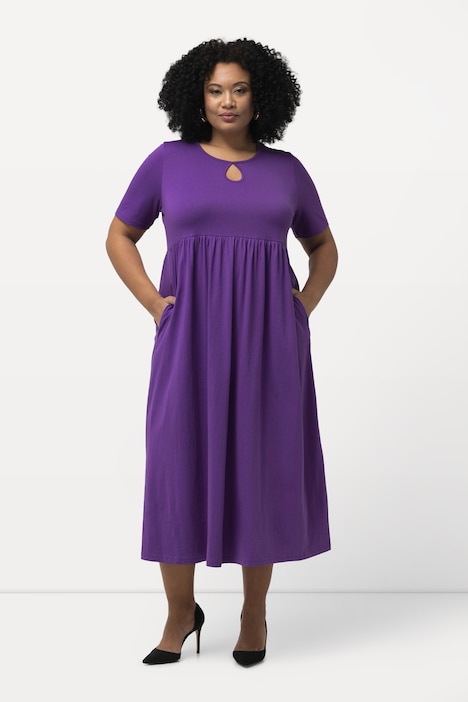 Jerseykleid, A-Linie, Rundhals, Halbarm, Taschen