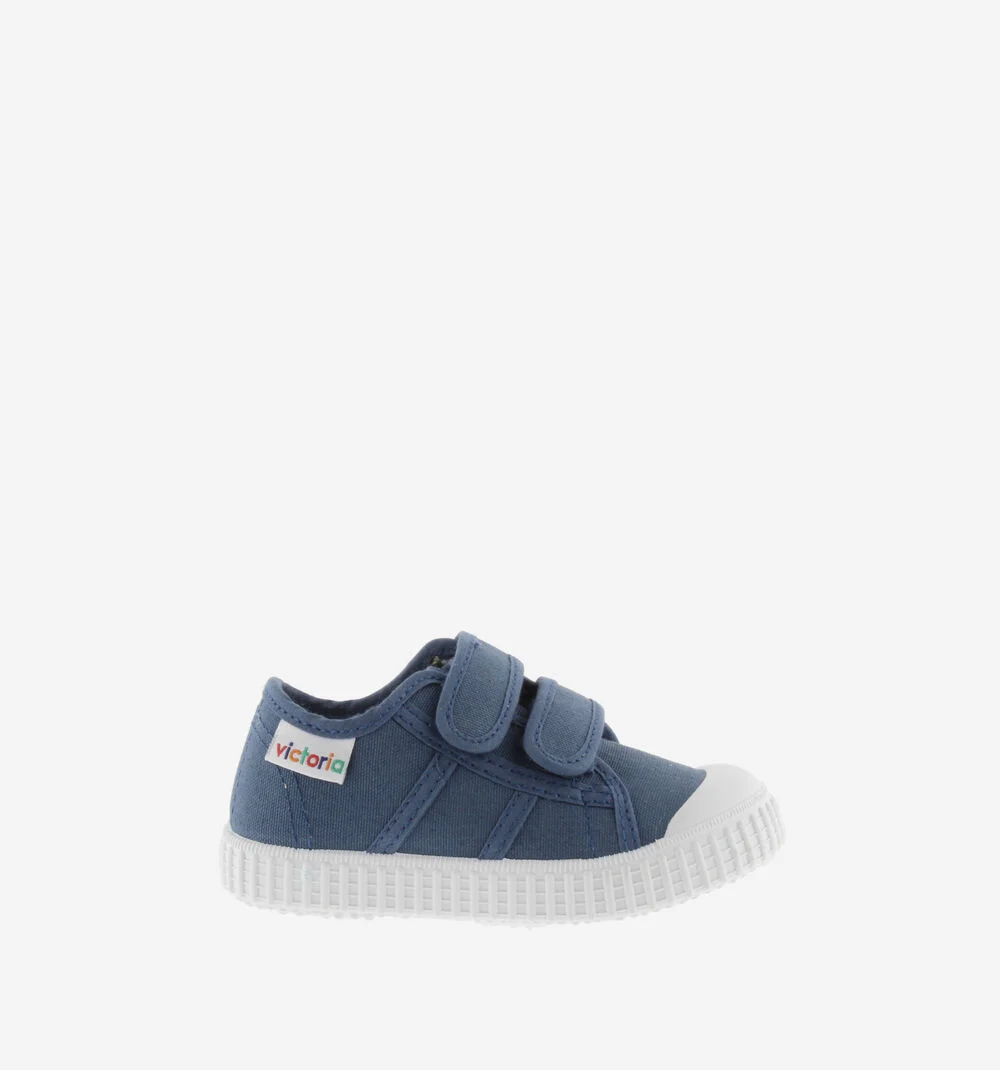 1915 BASKET SCRATCH TOILE Baskets en toile à scratch pour enfant JEANS