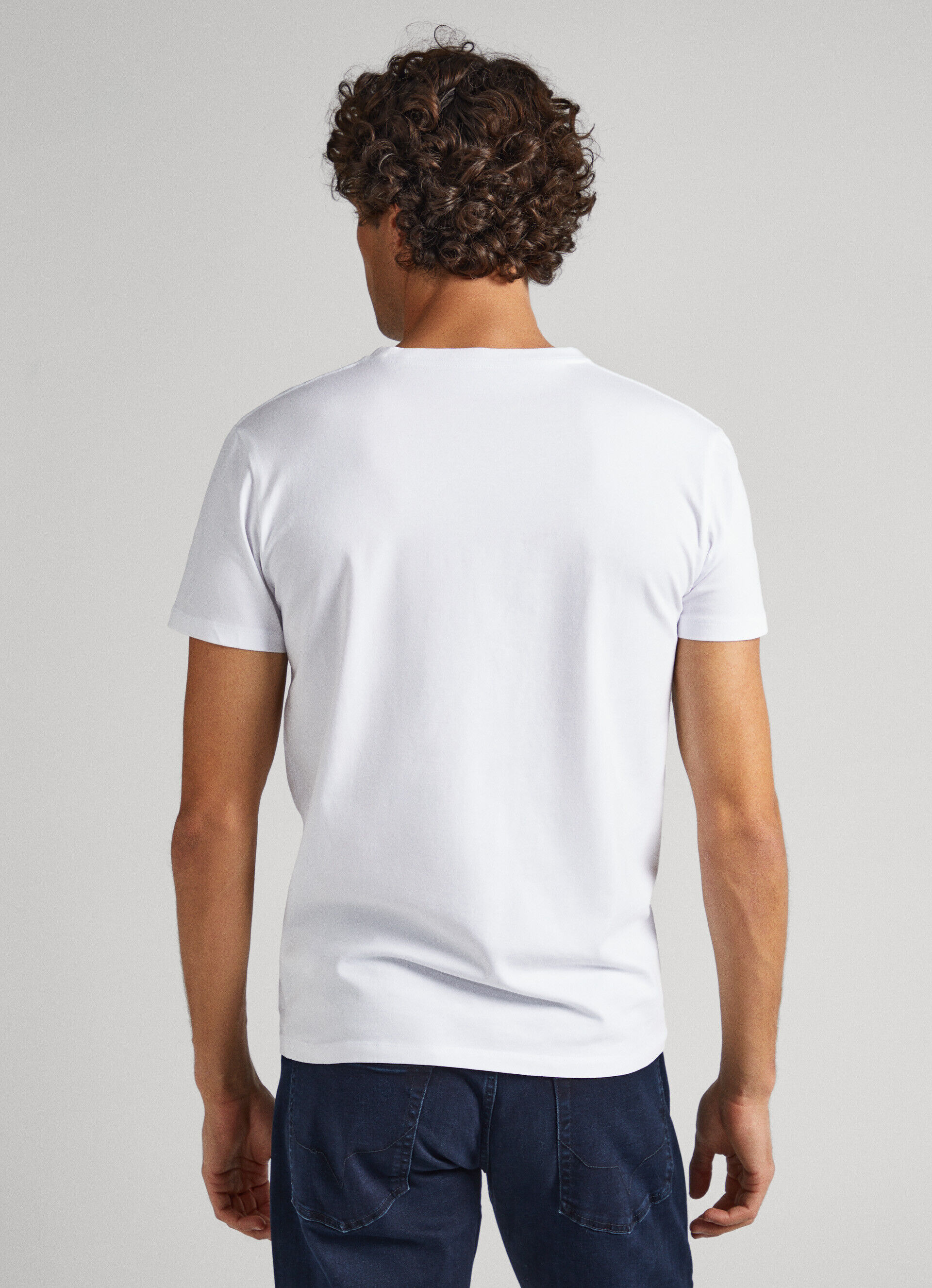 CAMISETA DE ALGODÃO DE MANGA CURTA - branca