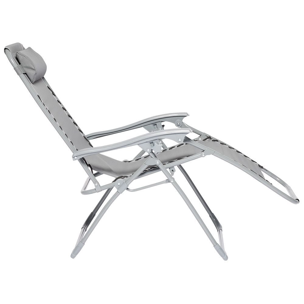 Fauteuil relax inclinable avec têtière gris
