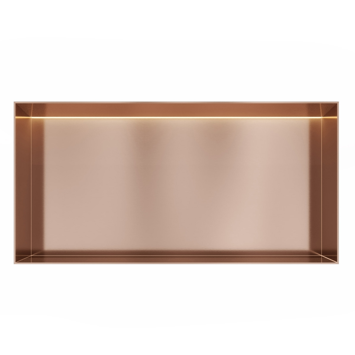 Hotbath &More frameless inbouwnis met verlichting 30x60x10cm geborsteld koper PVD