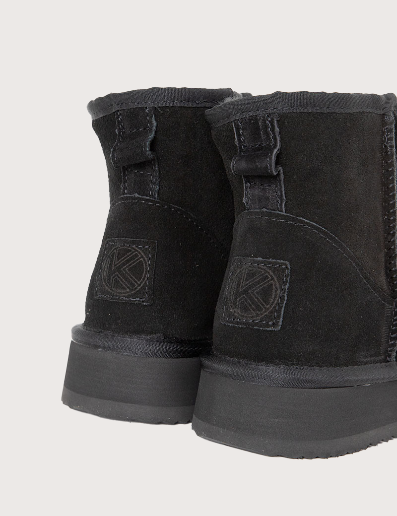 KELARA BOTTINES HAUTES EFFET DAIM NOIRES