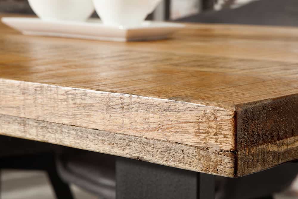 Massiver Esstisch IRON CRAFT 180cm natur Mangoholz Eisen Kufengestell Industrial Design