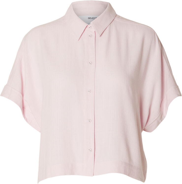 Selected Femme SLFVIVA SS CROPPED SHIRT NOOS Cradle pink