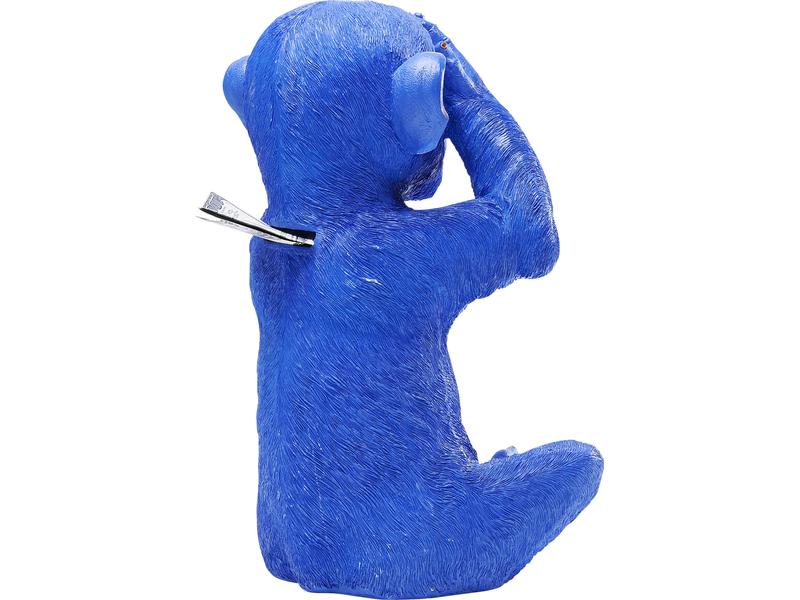 Kare Spardose Monkey Mizaru Blau Tier-Sparkasse