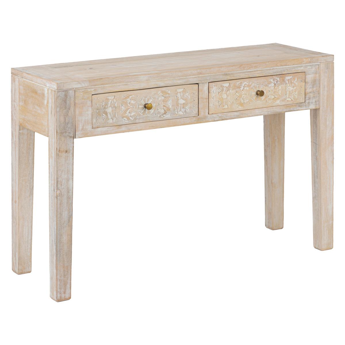 CONSOLE 2 TIROIRS SHIREL MANGUIER L.120CM