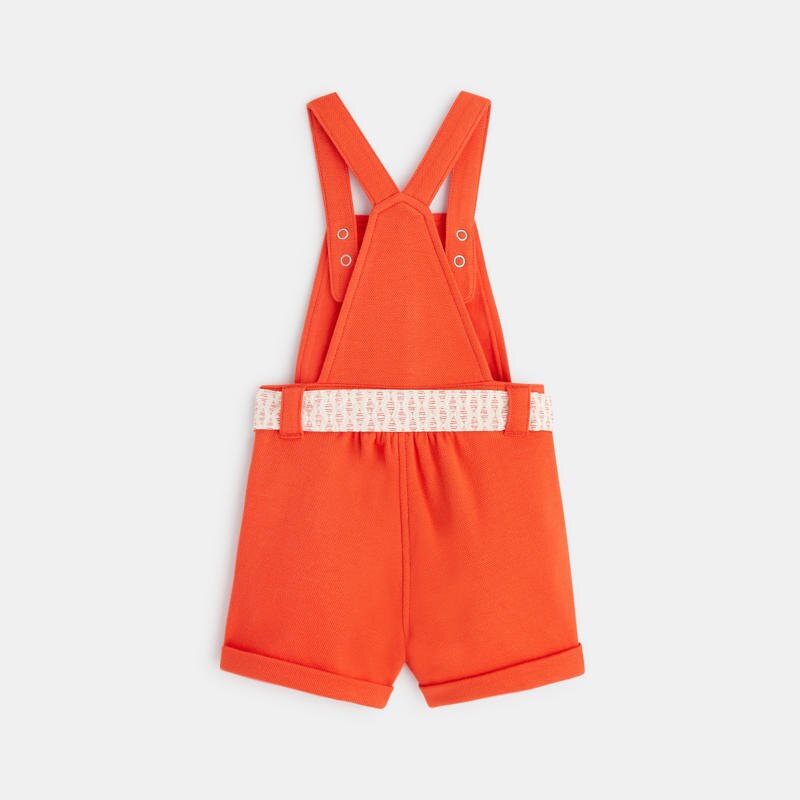 Salopette courte maille fantaisie rouge bébé fille Rouge