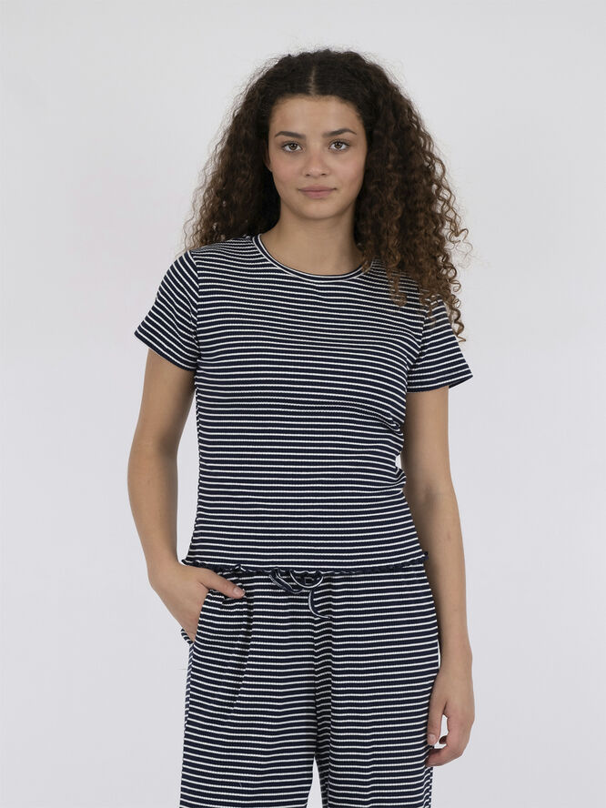 Neo Noir Lonnie Stripe Tee Dark navy