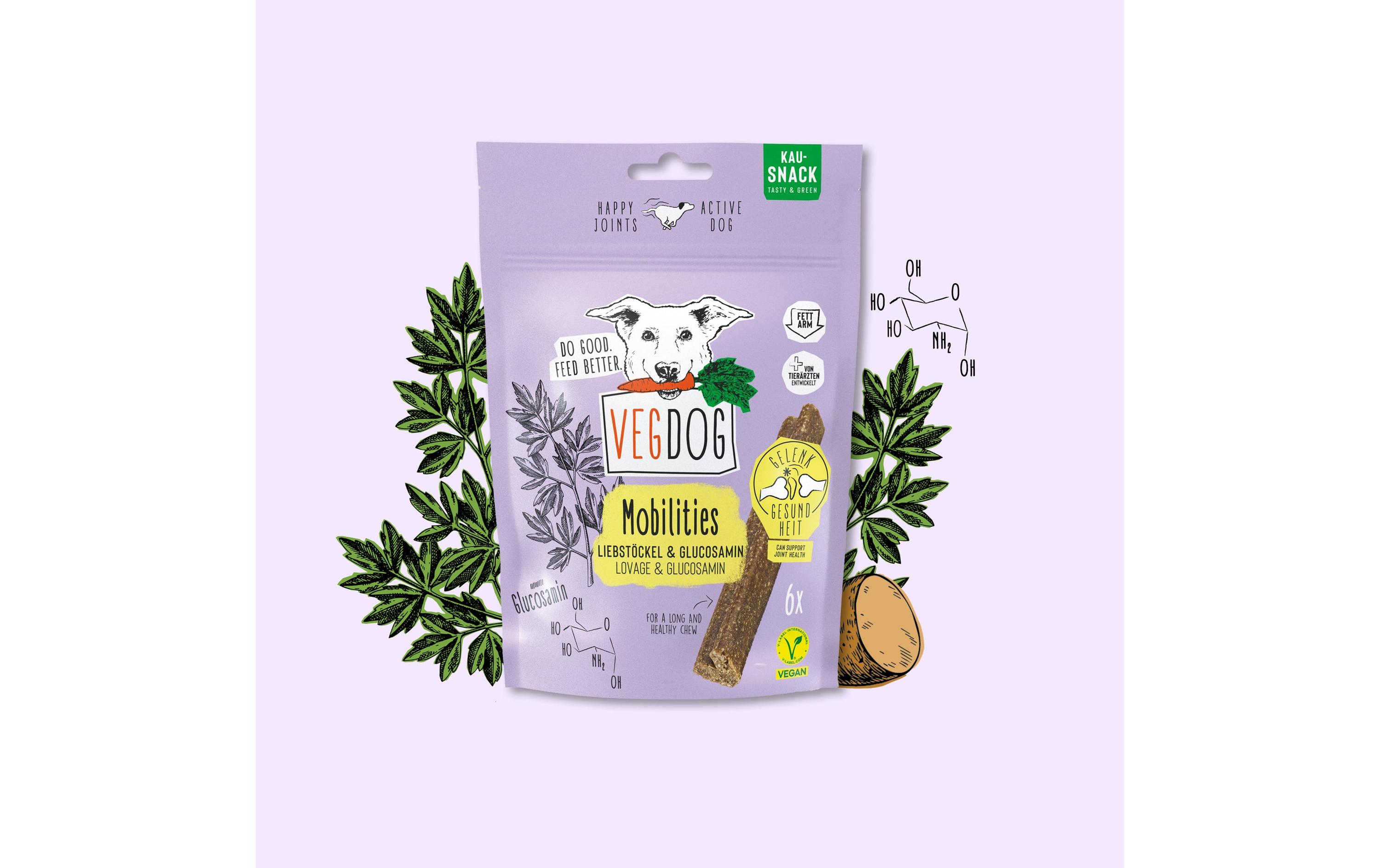 Snack Mobilities 115 gHypoallergener Kausnack für gesunde Gelenke mit veganem Glucosamin