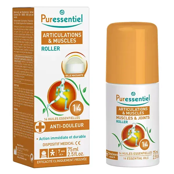 Puressentiel Roll-on para Articulações e Músculos com 14 Óleos Essenciais 75ml