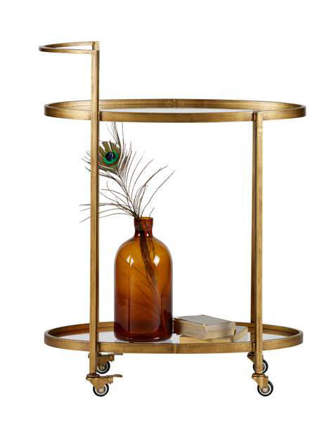 Trolley Push Push trolley metaal antique brass
