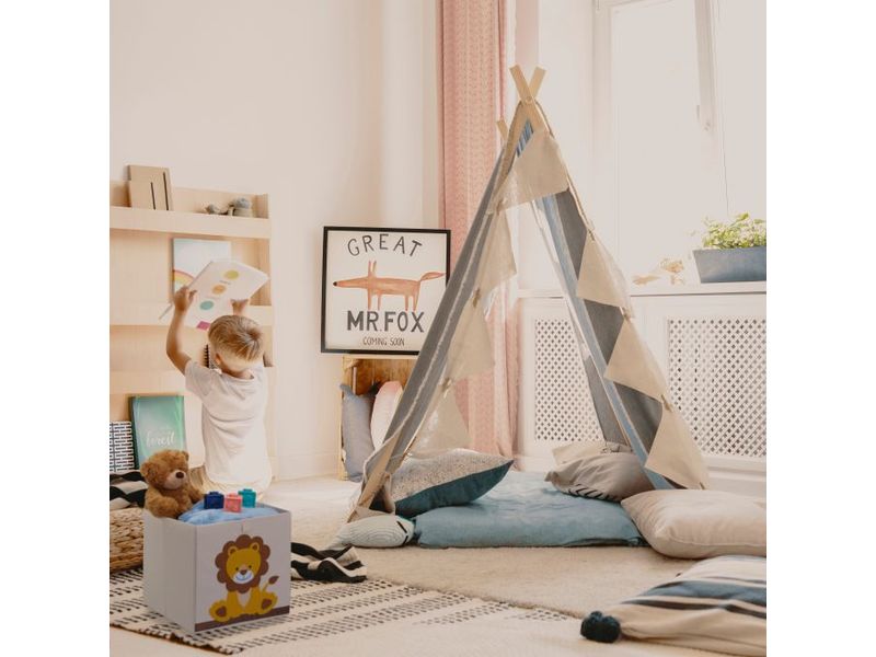 relaxdays Spielzeugbox Löwe Faltbare Aufbewahrungsbox für das Kinderzimmer