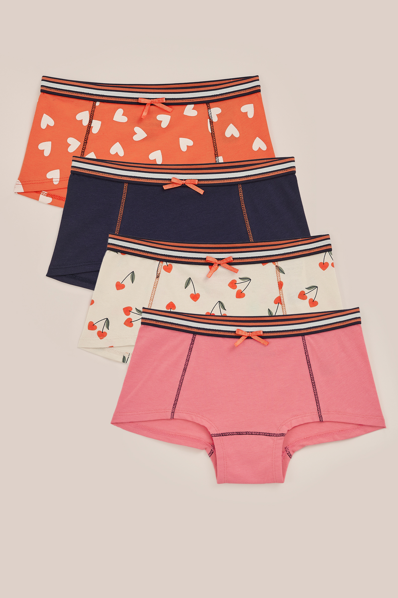 Meisjes hipsters - 4-pack WE Fashion Feloranje