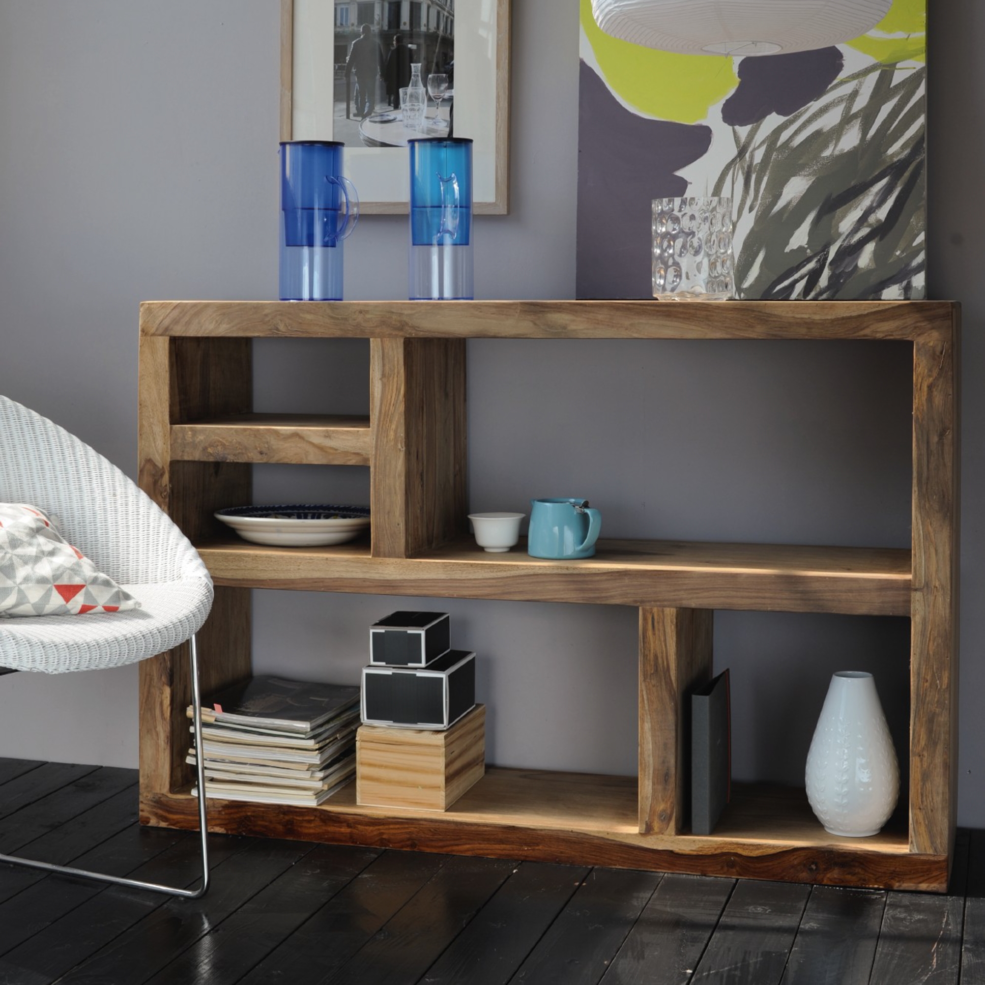 Regal 'Ystad', II, braun, L 135 cm, B 35 cm, H 90 cm von fischer's lagerhaus
