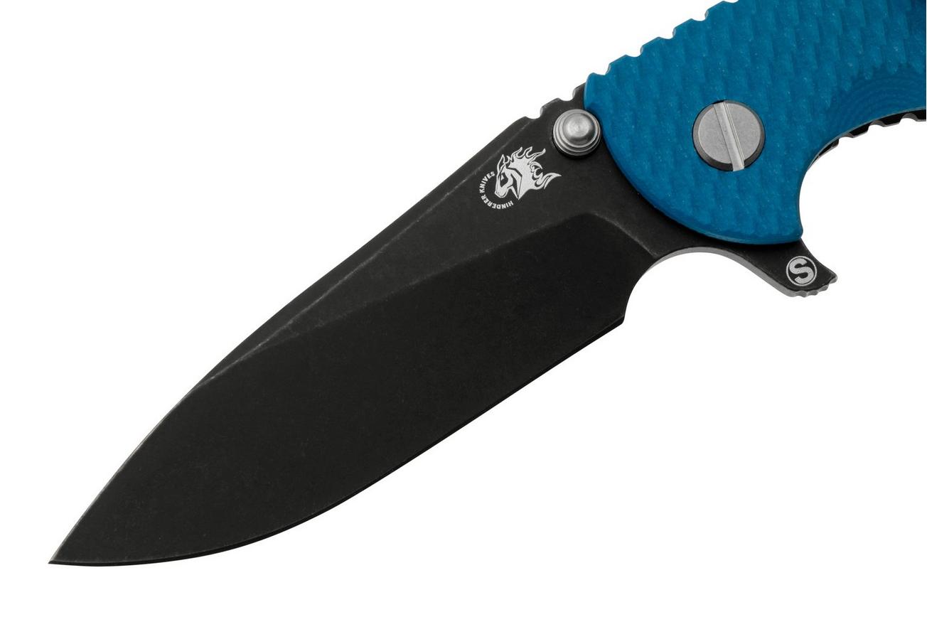 Rick Hinderer XM18 3.5 Skinny Slicer Magnacut Black DLC Blue G10, zakmes