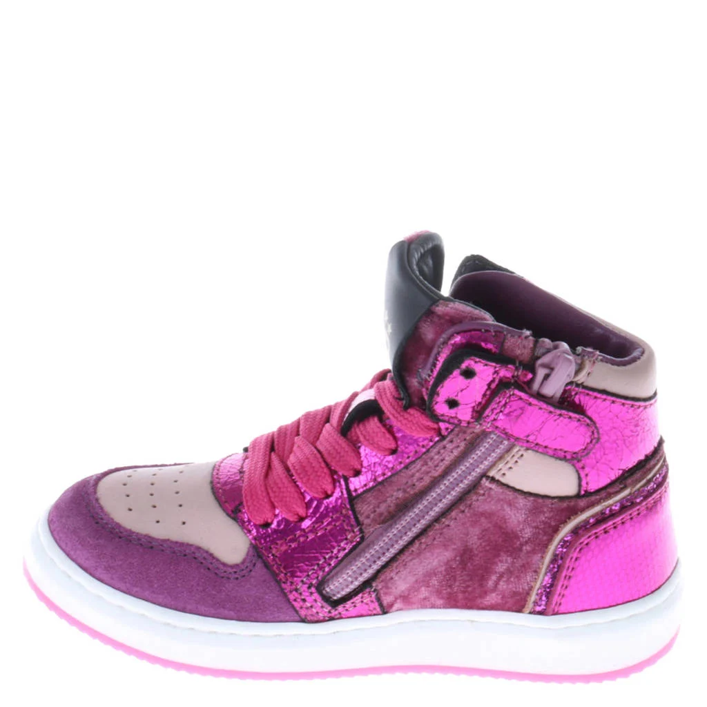 Pinocchio leren sneakers roze/paars