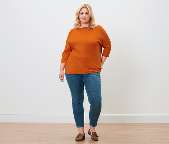 Feinstrickpullover, orange