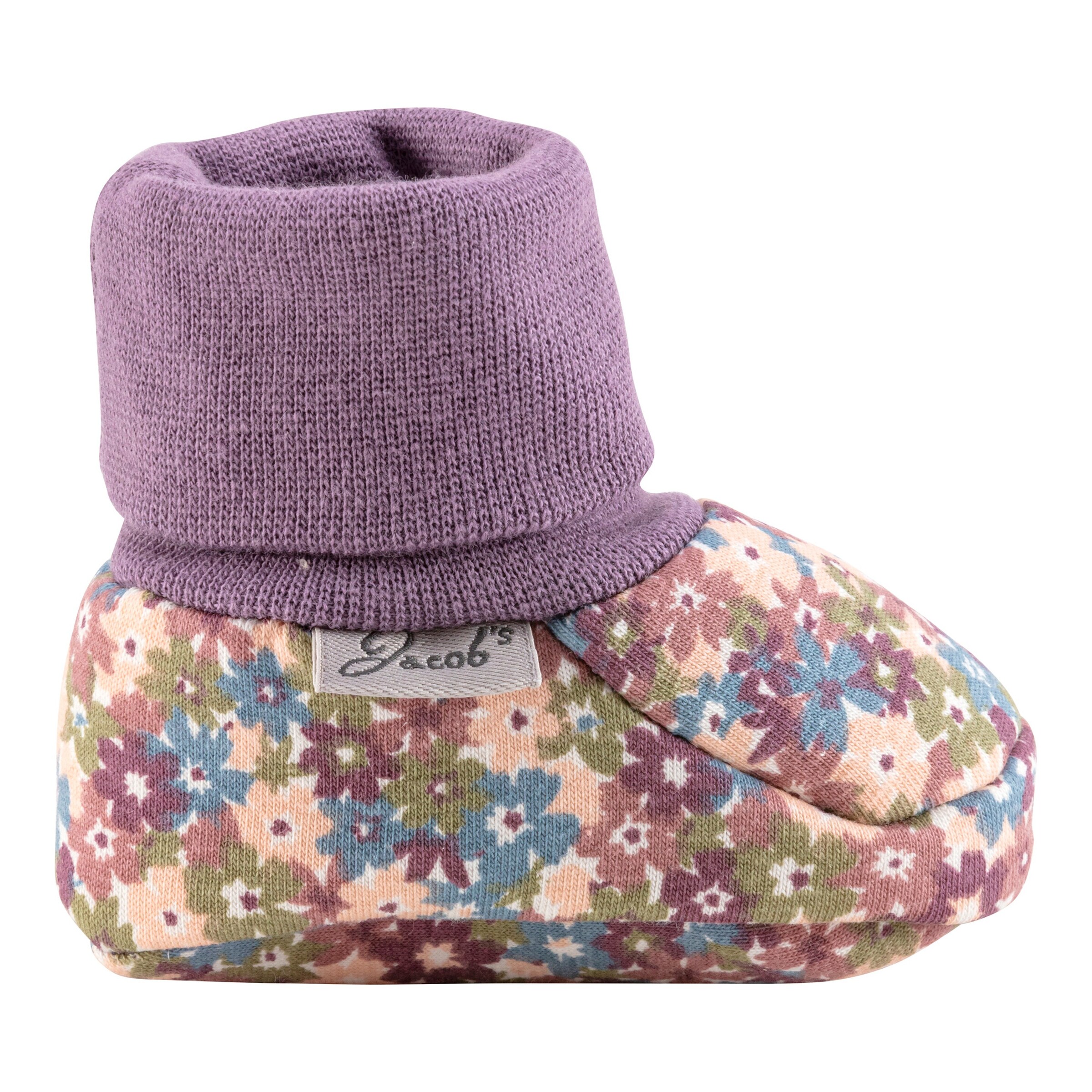 Jacob`s Baby-Schlupfschuhe Blumen flieder/bunt