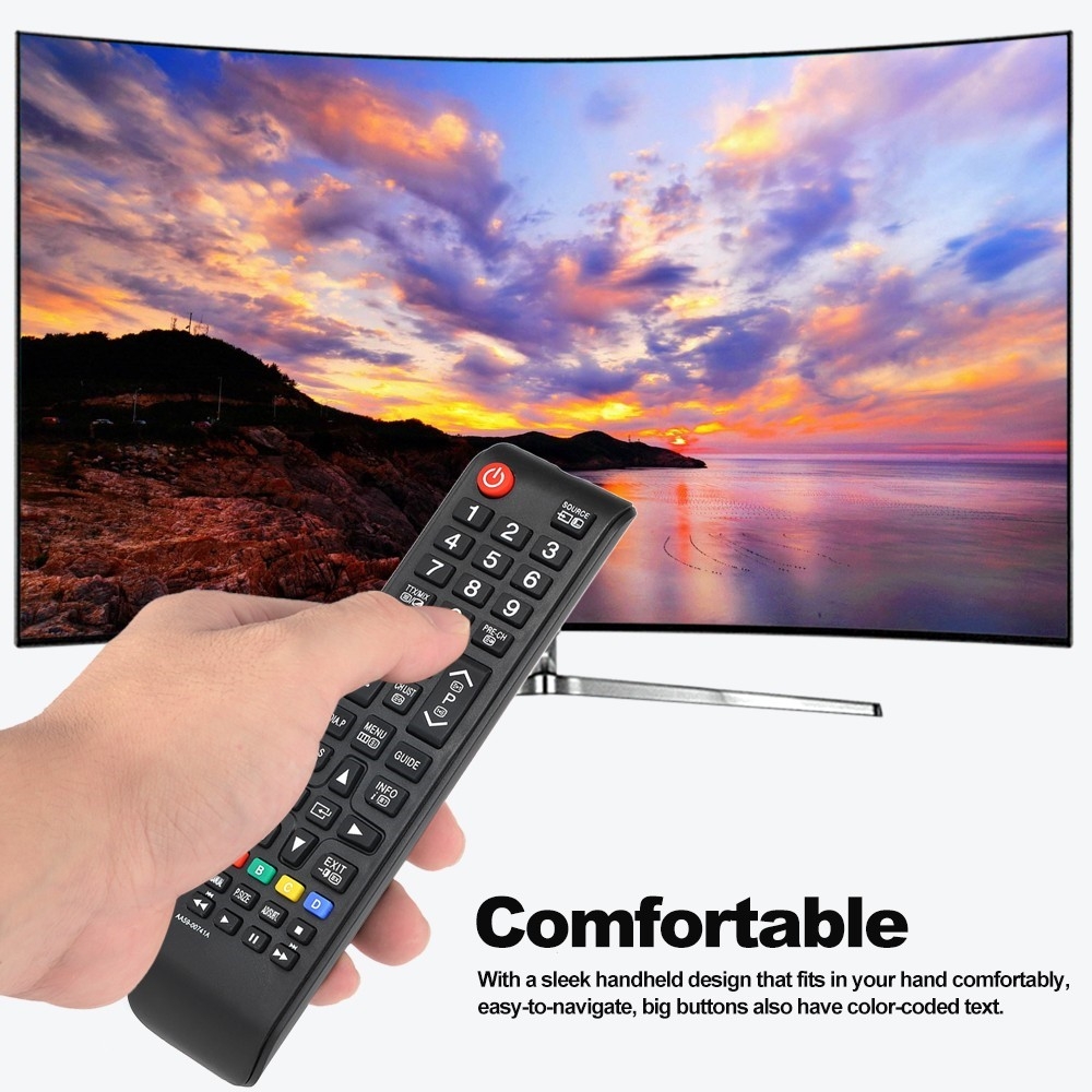 Universal Ersatz Fernbedienung mit 42 Tasten für Samsung Smart TV Geräte (LCD / LED / Plasma) - Schwarz