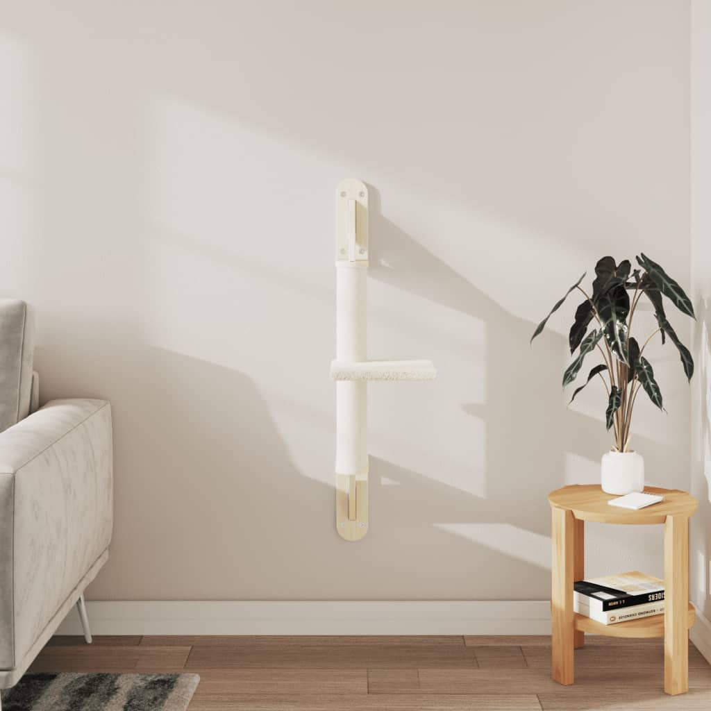 Arranhador de parede para gatos vidaXL, cor creme, 85,5 cm