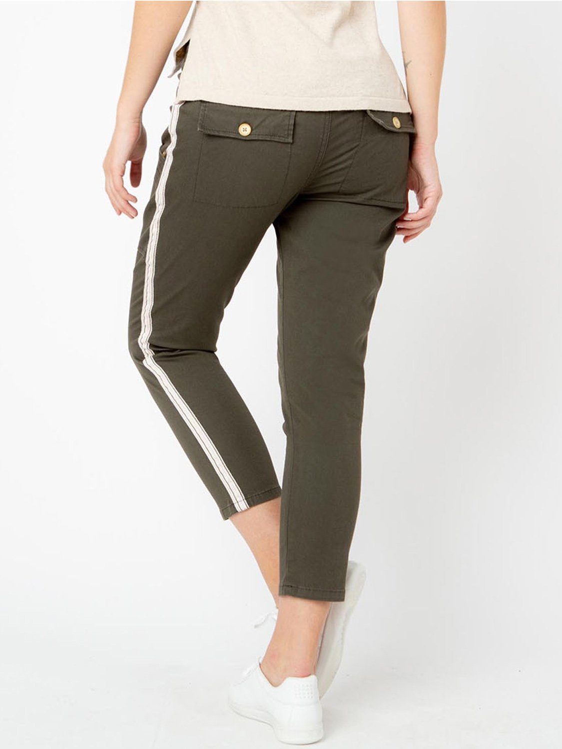 Pantalon Femme 7\/8 Esprit Cargo Kaki