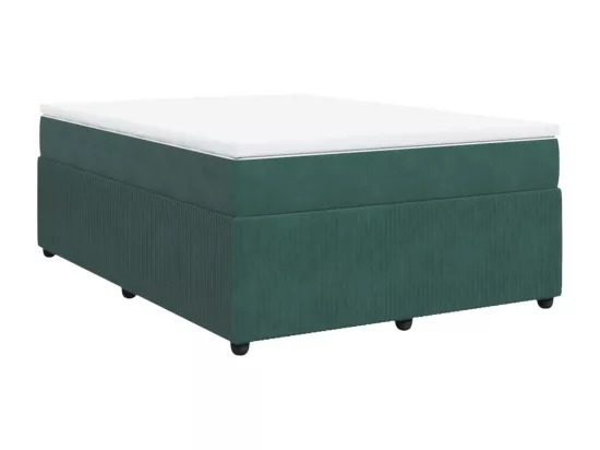 Sommier à lattes de lit et matelas Vert foncé 160x200cm Velours