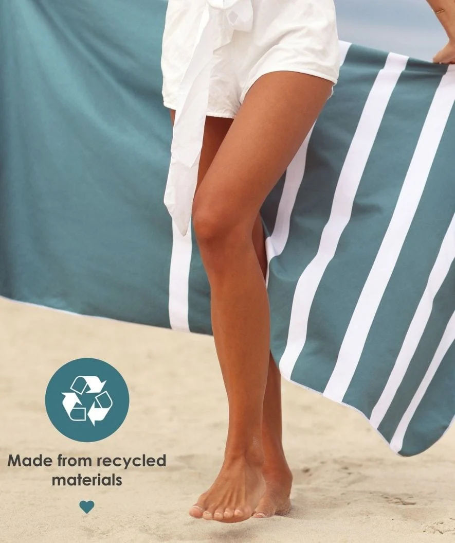 Summersand microfiber håndklæde - Ocean Green (Tyrkis)