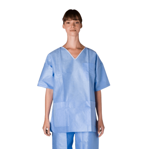 Tunique de pyjama antistatique SMMS 45g/m² bleu ciel taille XXXL PROP