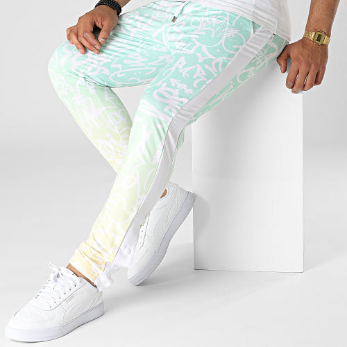 Pantalon Jogging A Bandes 2240158 Vert Clair Jaune Dégradé