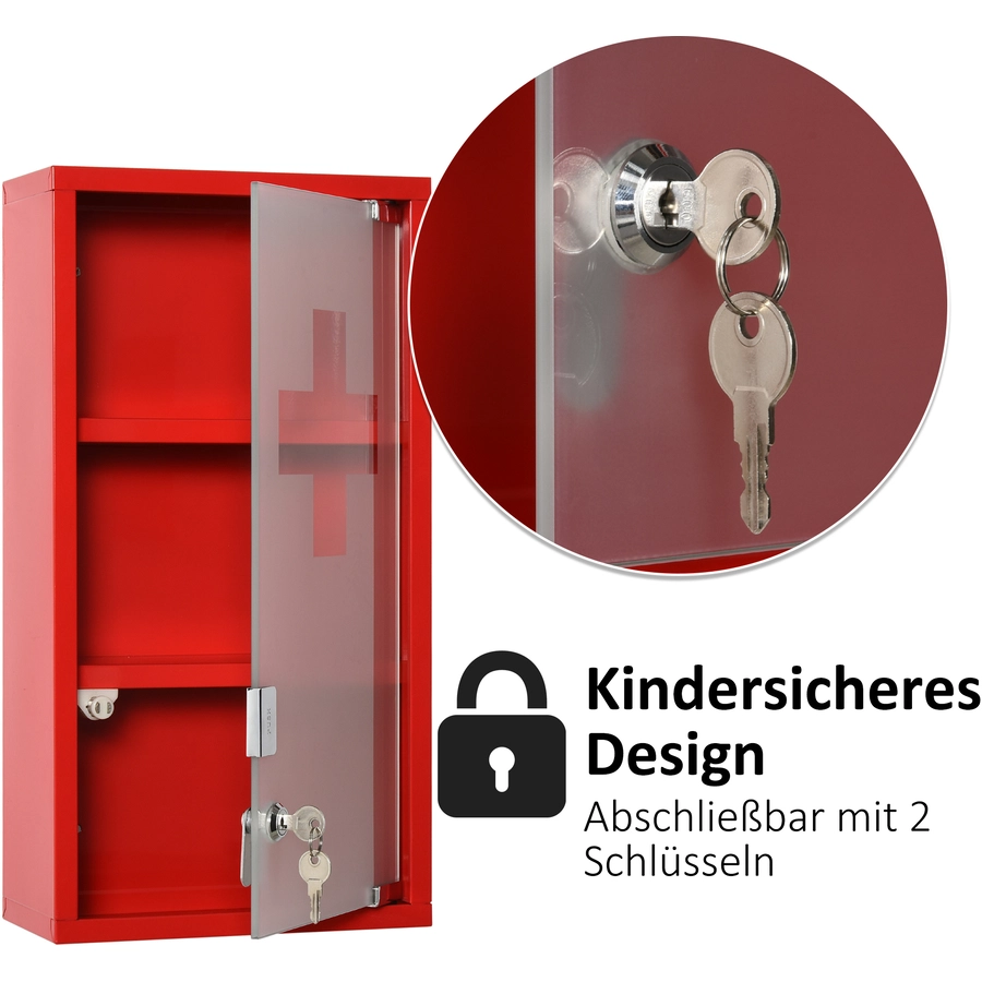 kleankin Medizinschrank rot