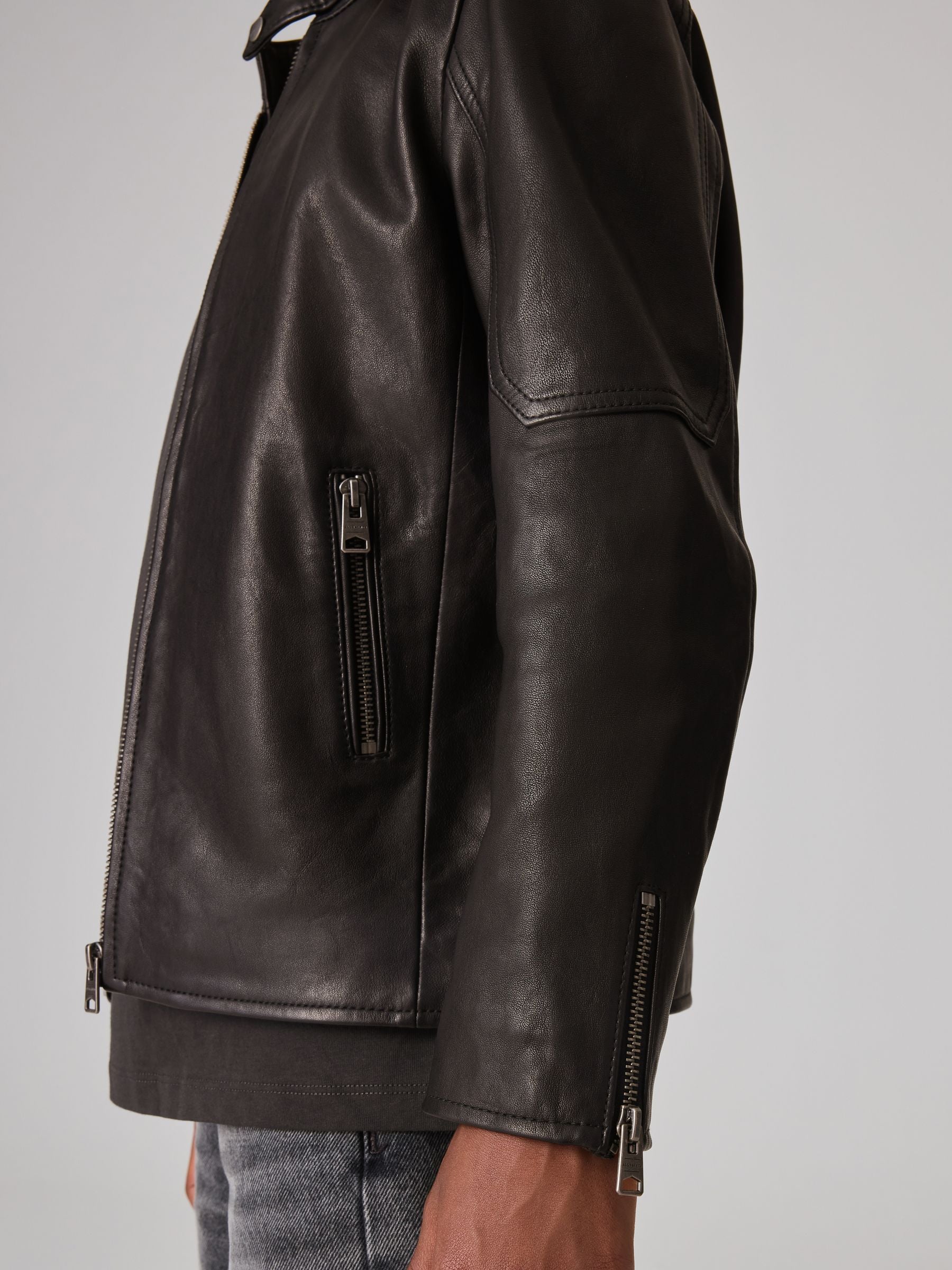 smALLSAINTS Cora Genuine Leather Jacket