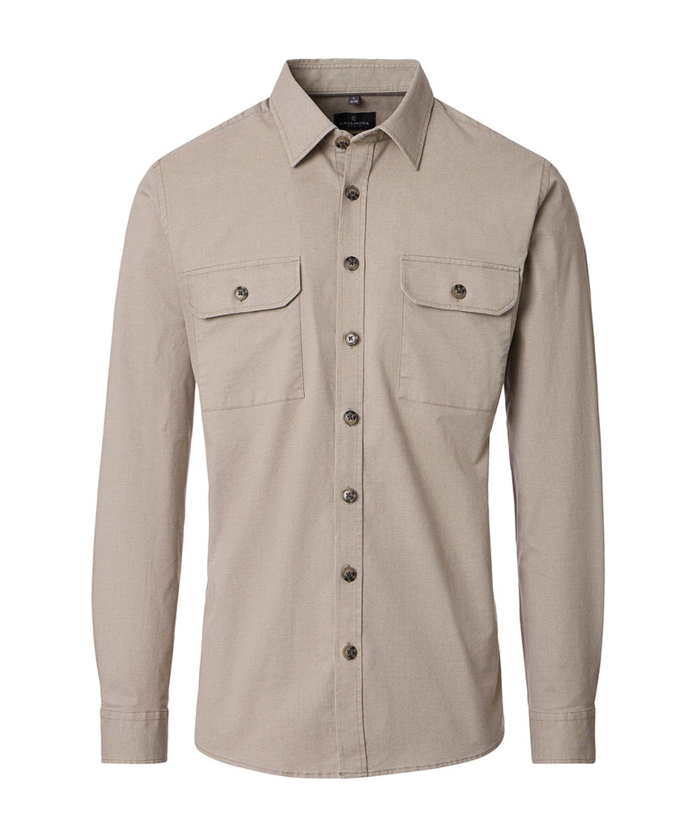 CASAMODA Heren overhemd lange mouw beige