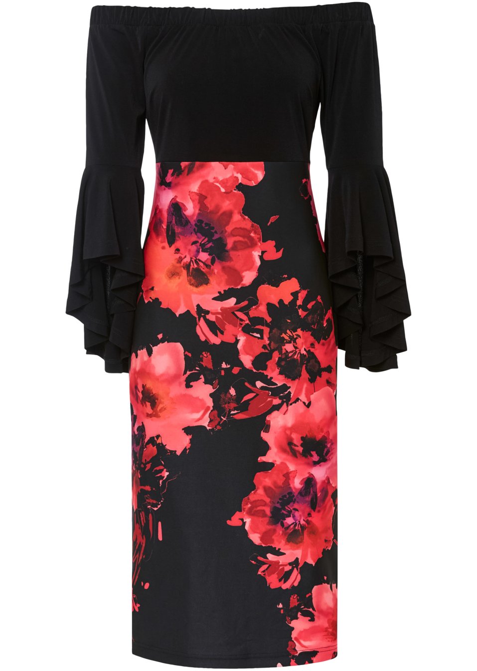 Robe fourreau à manches amples