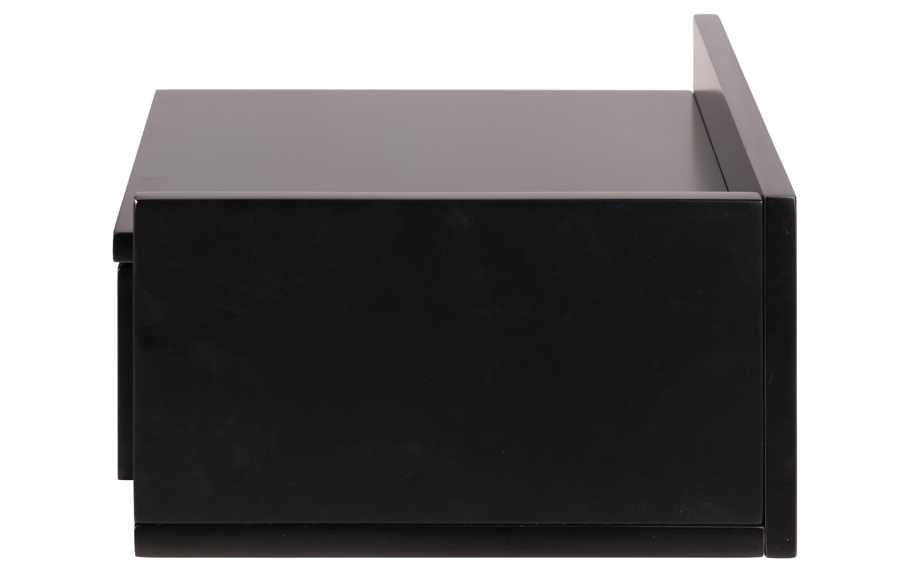 Nachttisch Ashlan 40 cm x 16.5 cm, Schwarz glanzBeistelltisch