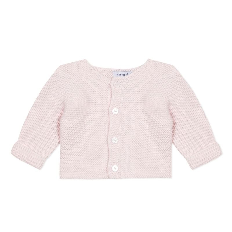 Cardigan rose pâle coton point mousse naissance Absorba Aucune nuance