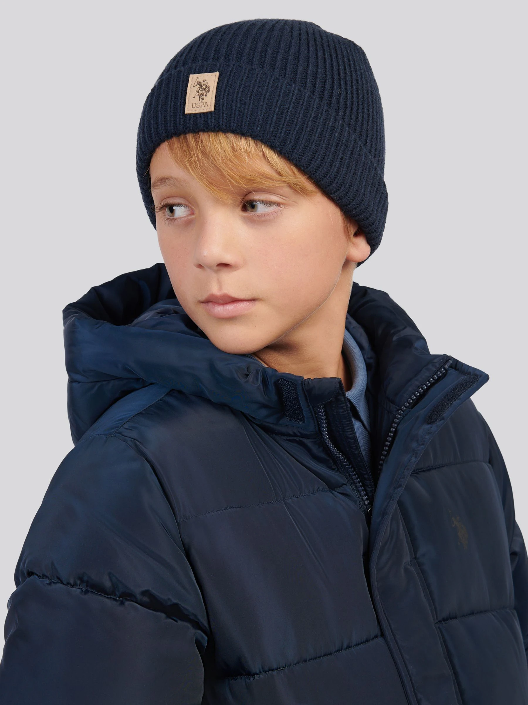 Blauw - U.S. Polo Assn. Signature Double Horsemen Knit Beanie