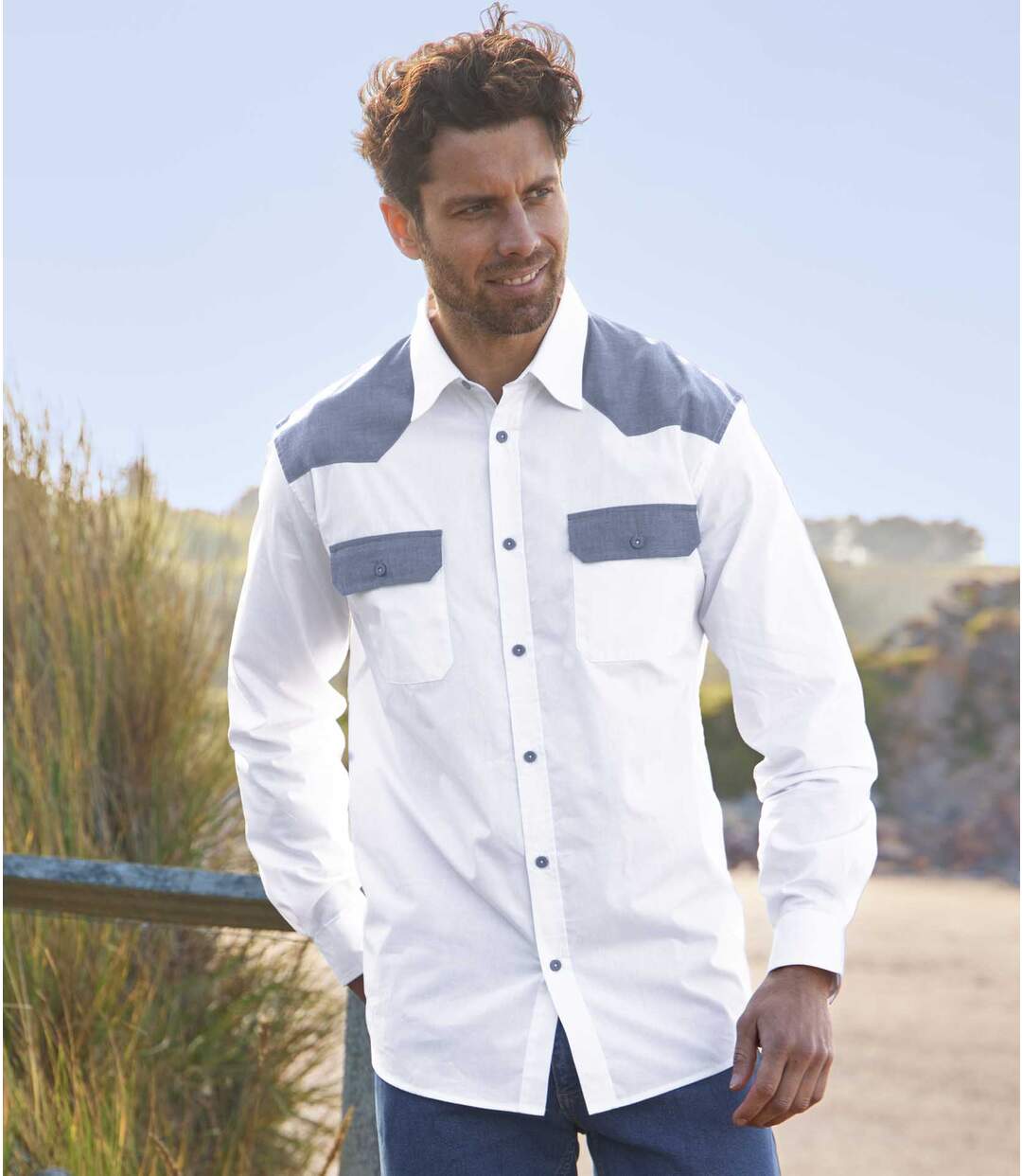 Chemise Blanche Style Western