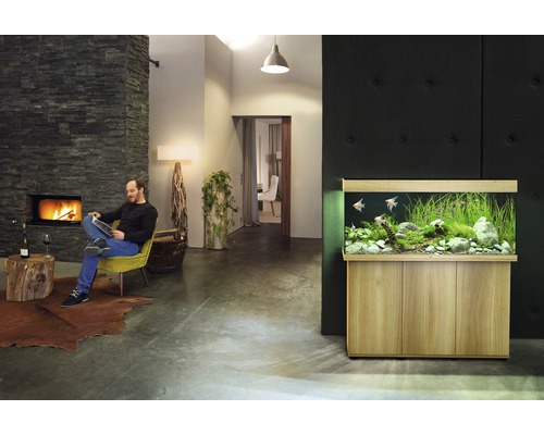 JUWEL Rio 240 aquarium met LED-verlichting, pomp, filter, verwarming (zonder kast), licht hout
