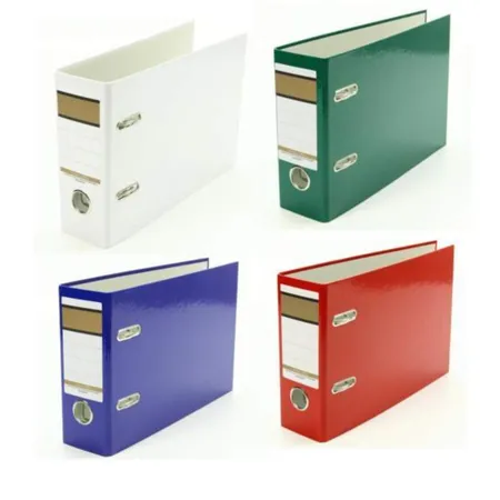 Livepac Office Ordner DIN A5, quer, 75 mm breit, 4 Stück je 1x in grün, blau, rot und weiß