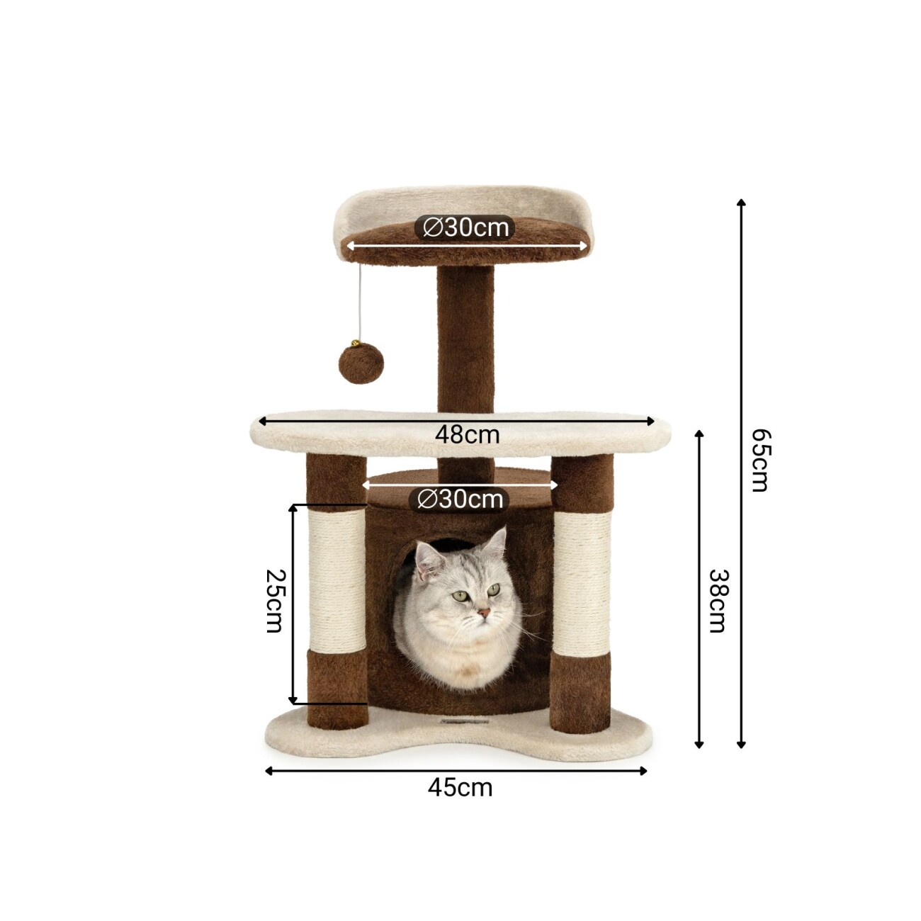 Lionto Kratzbaum Höhe 65 cm braun/ beige