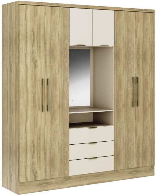 Vente-unique - ELORIO - Kast - Beige - Spaanplaat - 6 Deuren en 3 Lades
