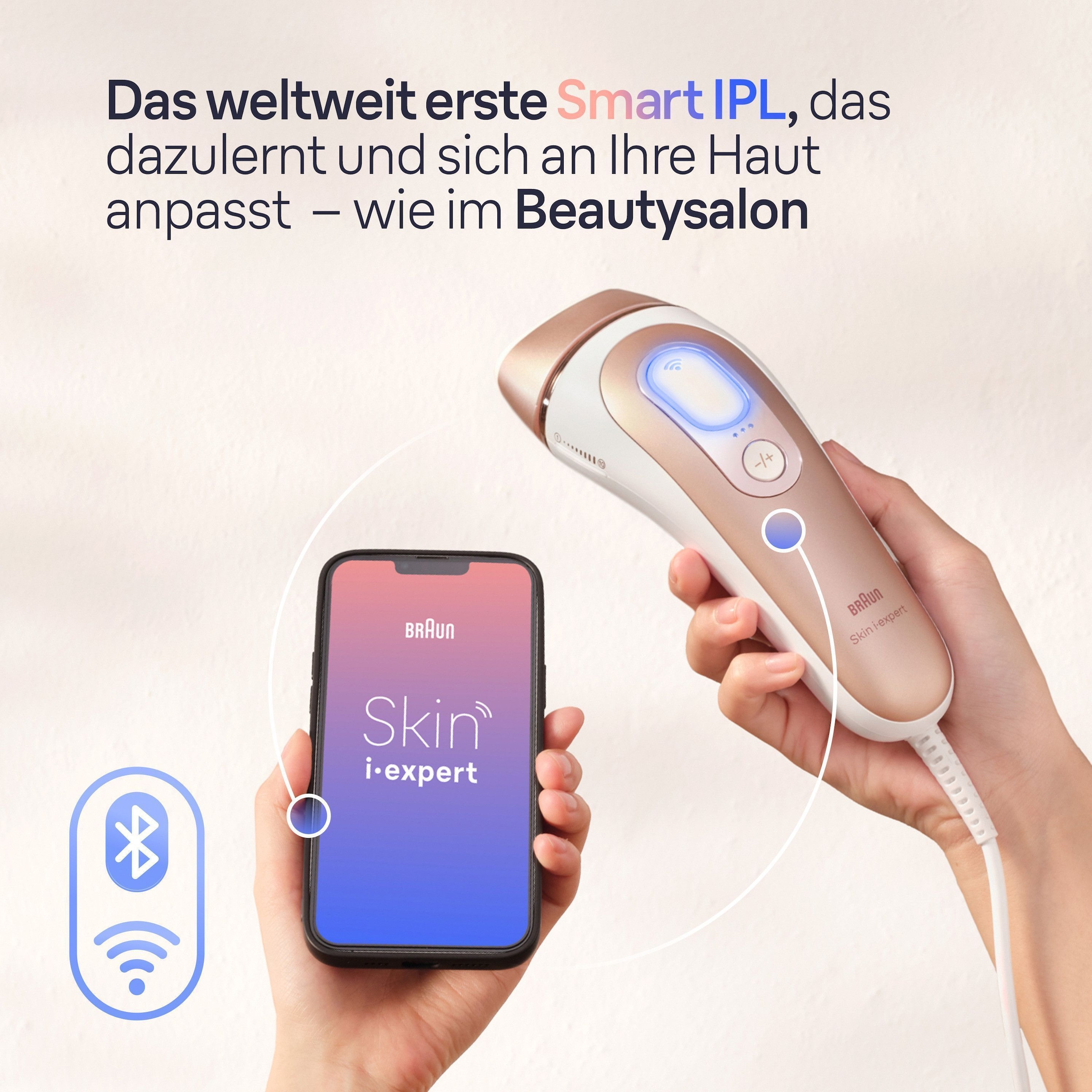 Braun IPL-Haarentferner »Smart Skin i·expert PL7387« 4 Aufsätze für Gesicht & Körper, Venus Rasierer & Aufbewahrungsbox