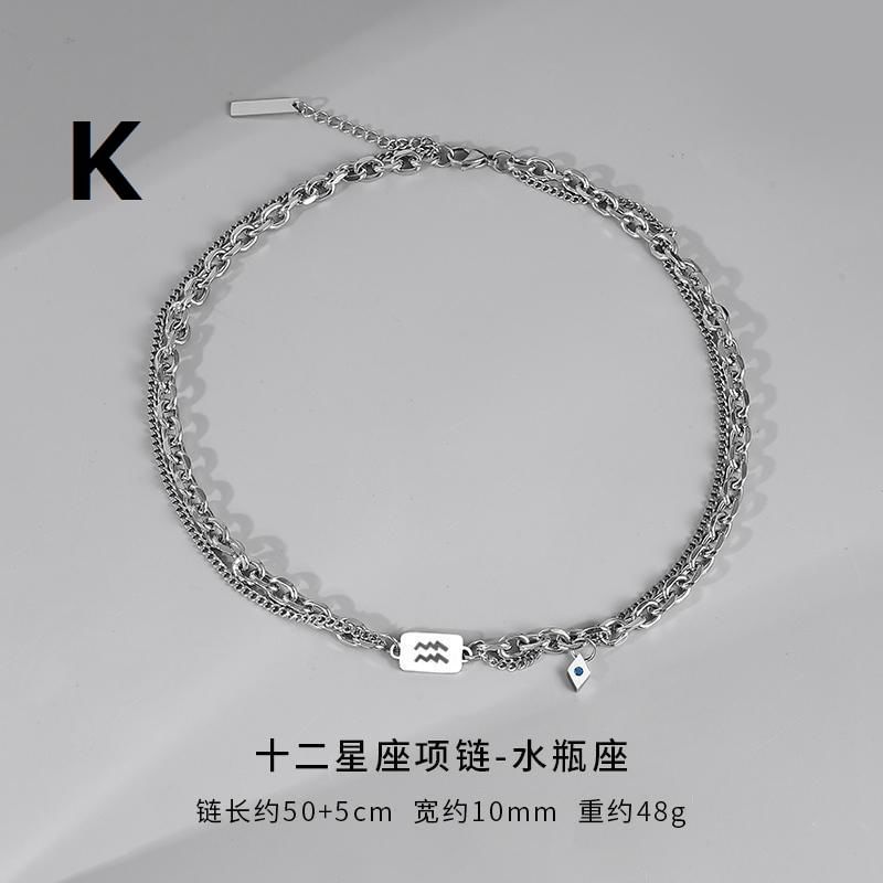 Lilafey - Zodiac Tag Hanger Gelaagde Ketting