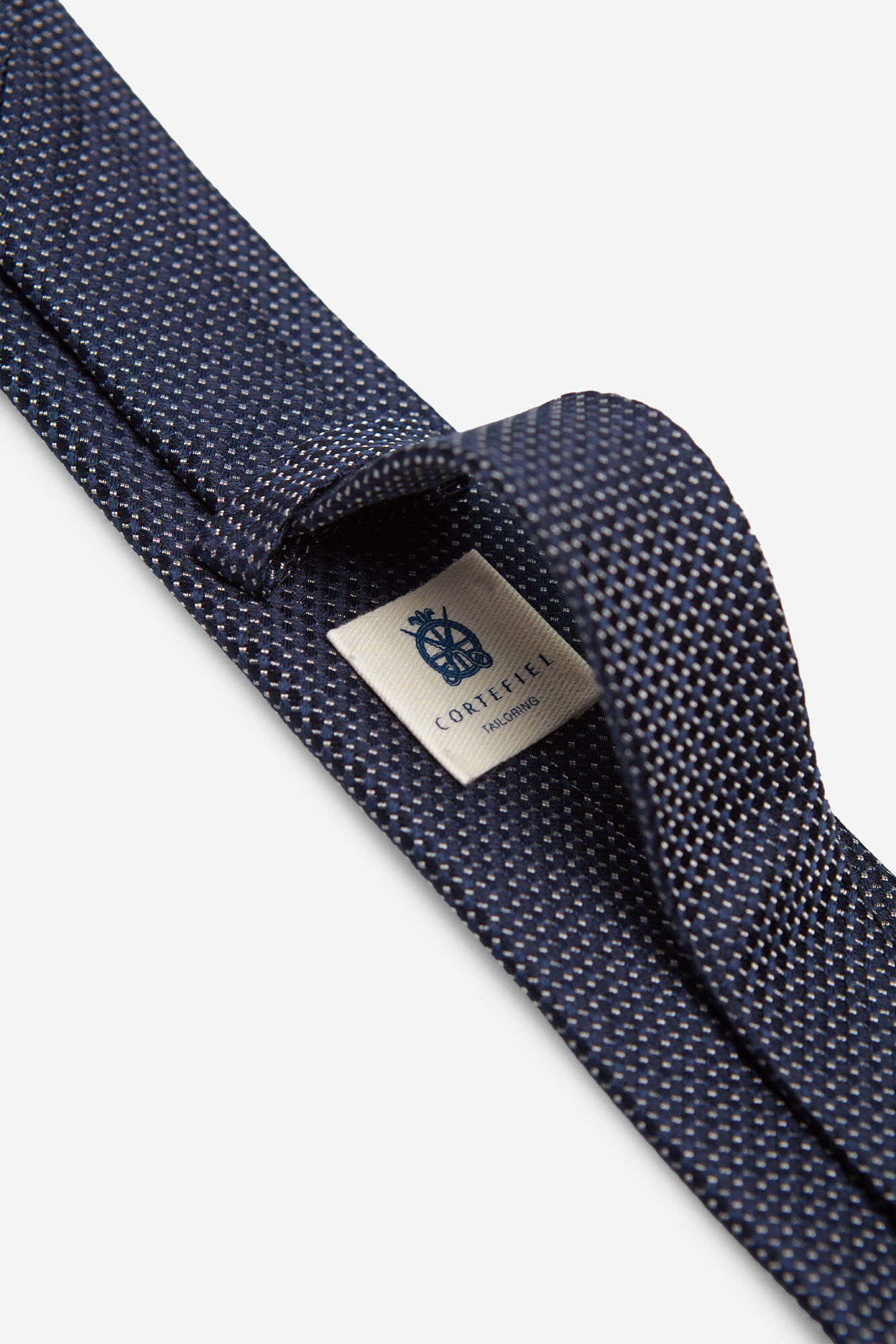 Gravata de seda lisa - Azul marinho