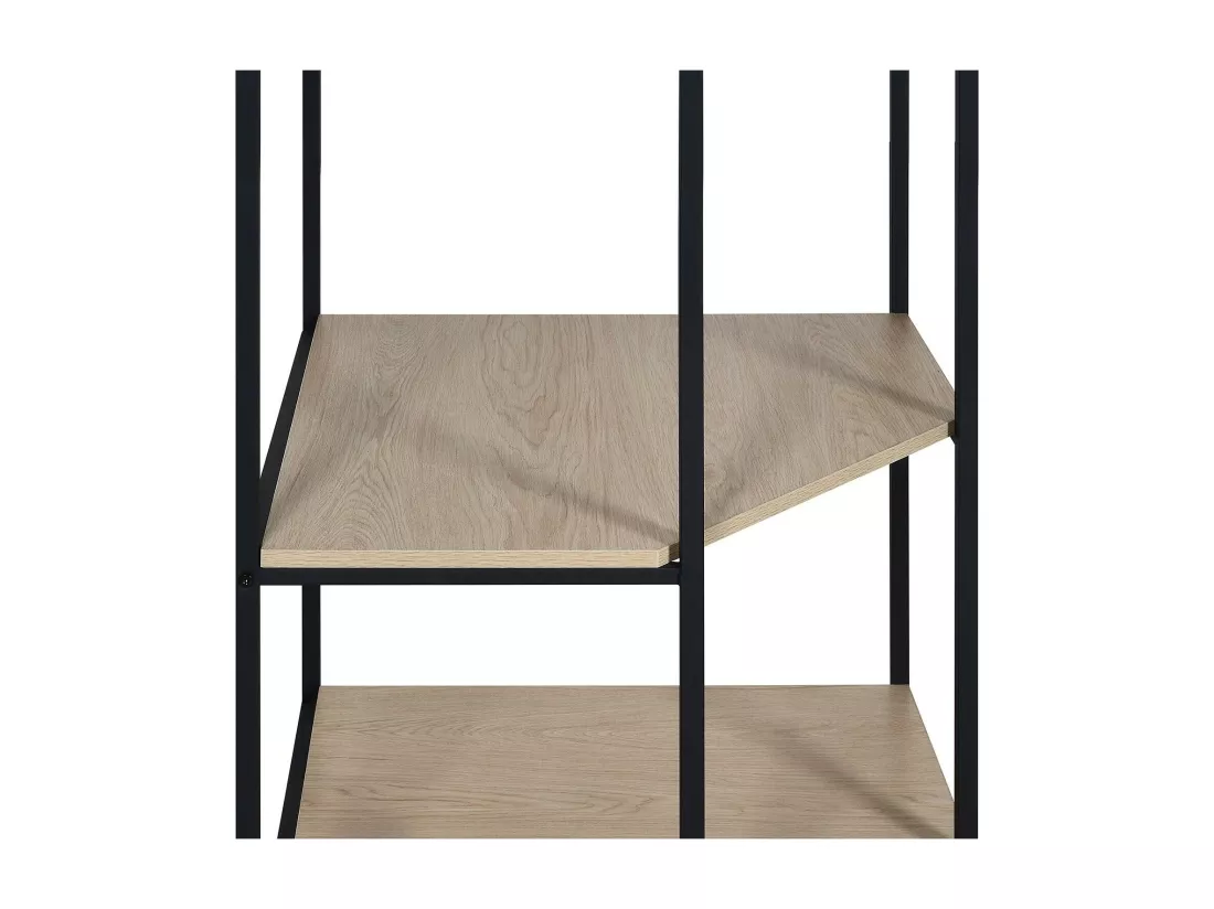 Portant d'angle bois et métal NOIR L70 x H200cm JUNE