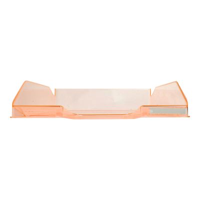 Exacompta COMBO Glossy - Corbeille à courrier orange translucide